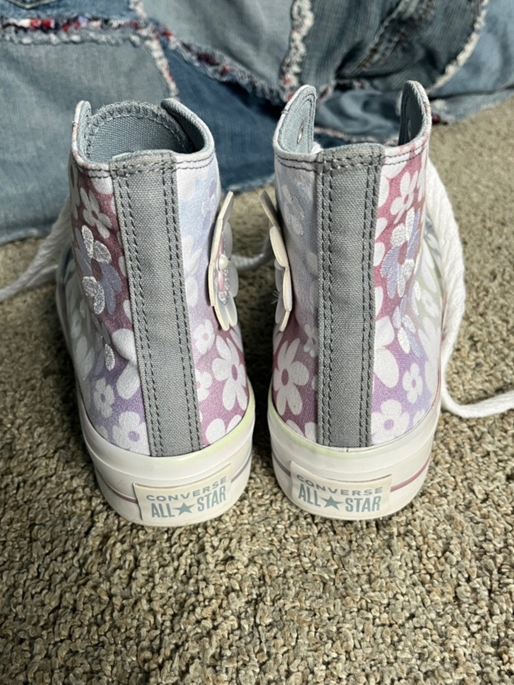 Converse Platform High-Top Floral Gradient Canvas Sneakers Women’s Size 8.5 - Picture 4 of 11